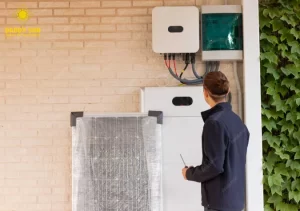 Technician installing Battery Storage Systems in Canberra